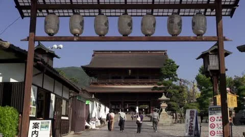 Gate To Zenkoji Stock Footage 12376501