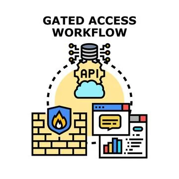 Gated access workflow for secured data management Stock Illustration