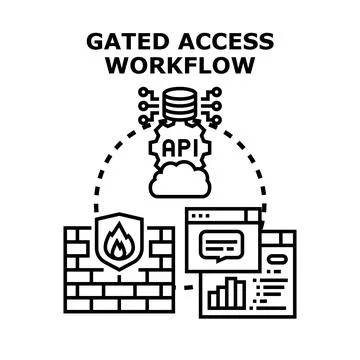 Gated access workflow for secured data management Stock Illustration