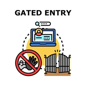 Gated entry concept for access control and security Stock Illustration