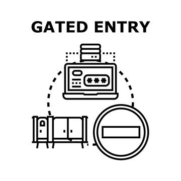 Gated entry providing web access and security control Stock Illustration
