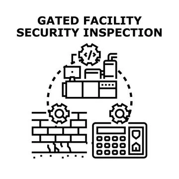 Gated facility security inspection icon vector concept イラスト素材