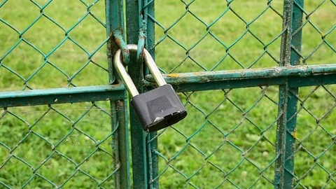 The gates are locked Stock Footage 110841488