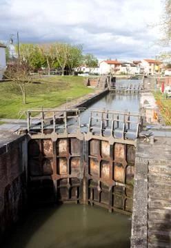 Gates to control the channel Foto stock