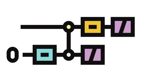 Gates diagram quantum computer color icon animation Stock Footage 326115929