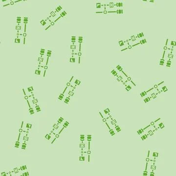 Gates diagram quantum computer glyph vector seamless pattern イラスト素材