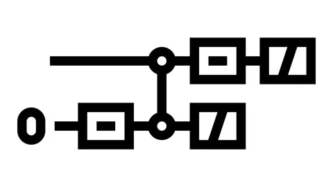 Gates diagram quantum computer line icon animation Stock Footage 326123188