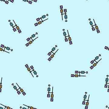 Gates diagram quantum computer vector seamless pattern Illustrazione stock