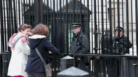 At the Gates Downing St Stock Footage 24387763