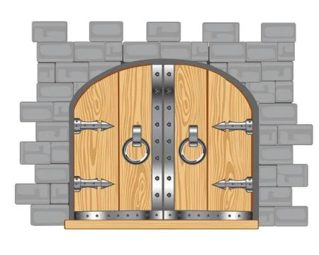 Gates in fortress Illustrazione stock