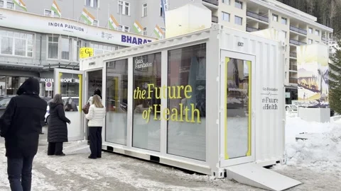 GATES Foundation pavilion at Davos WEF 2026 Stock Footage 328009801