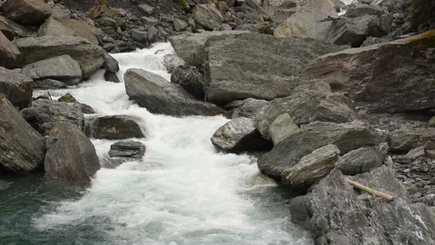 The Gates of Haast rapids in Mount Aspiring National Park, New Zealand. Stock Footage 133747621