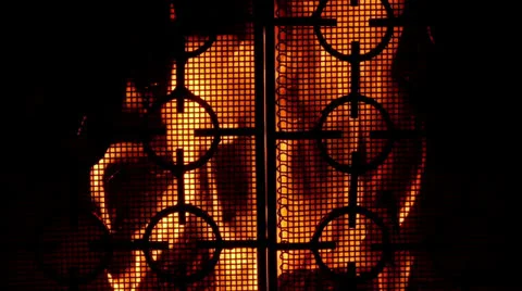 Gates of hell - scary fireplace. Video stock 24755612