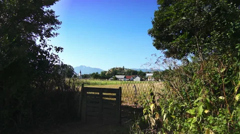 Gates of meadow Stock Footage 33961484