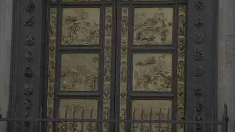 – Gates of Paradise in the Baptistry of Florence. Stock Footage 299861966