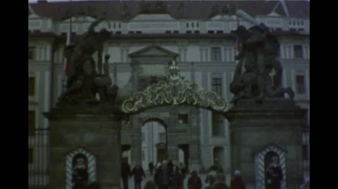 Gates of Prague Castle, Super 8 Stock Footage 49977560