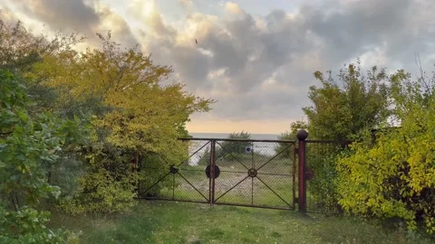Gates with sea view Stock Footage 218194595