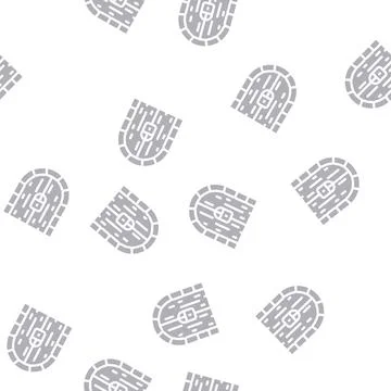 Gates to treasure glyph vector seamless pattern Illustrazione stock