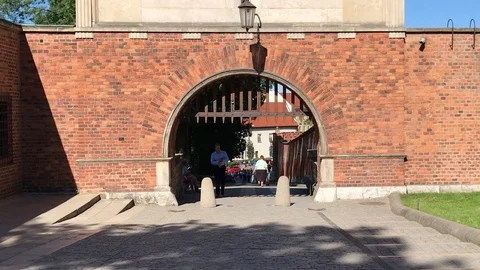 Gates to the Wawel castle Stock Footage 90783831
