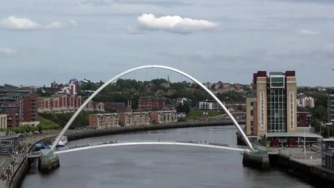 Gateshead Millenium Bridge Stock Footage 79996948