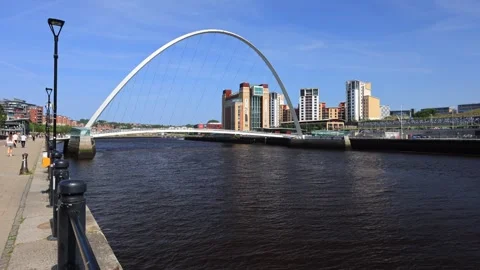 The Gateshead Millennium Bridge, Newcastle Stock-Footage 342322069