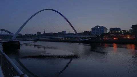 The Gateshead Millennium Bridge, Newcastle Stock-Footage 342322198
