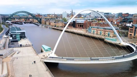 Gateshead Millennium Bridge Timelapse, from Baltic Centre Video stock 131861133