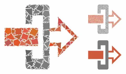Gateway Composition Icon of Inequal Pieces Stock Illustration