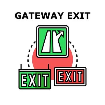 Gateway exit sign vector concept illustration Stock-Illustration