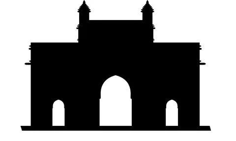 Gateway of india silhouette vector Stock Illustration