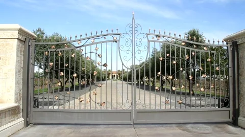 Gateway to a luxury home Stock Footage