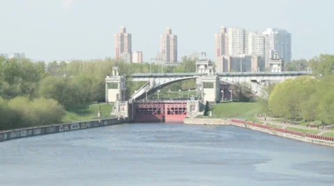 Gateway at the river Stock Footage 24774299