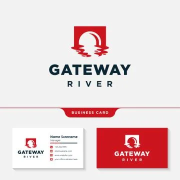 Gateway river logo design template vector Stock Illustration