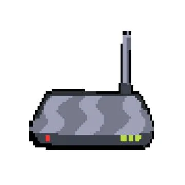 Gateway router pixel art vector illustration Stock Illustration