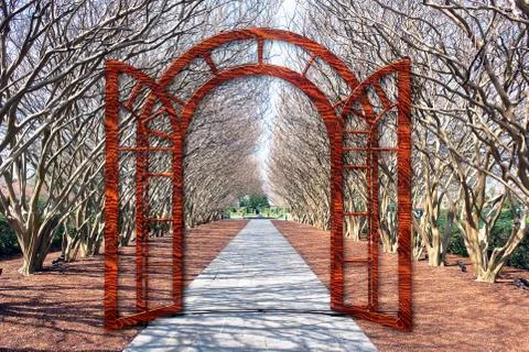 Gateway through Trees. Stock Photos