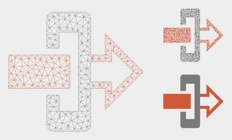 Gateway Vector Mesh Wire Frame Model and Triangle Mosaic Icon Stock Illustration