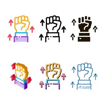 Gather all forms your strength icon vector outline Stock Illustration