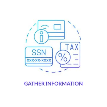 Gather information blue gradient concept icon Illustrazione stock