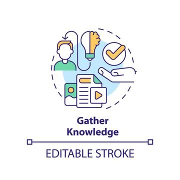 Gather knowledge concept icon 스톡 일러스트