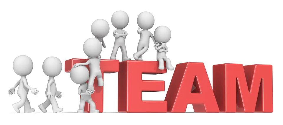 Gather the Team. Stock Illustration