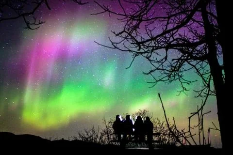 Gather under the lights Stock Photos