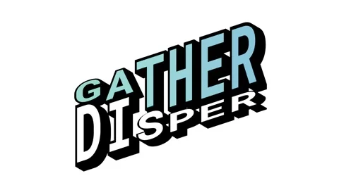 GATHER vs DISPER, 3D Text Animation in Isometric View with Opposite Word Motion Stock Footage 314263526