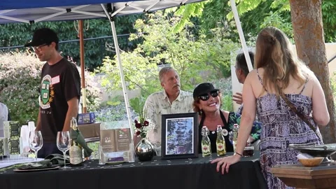Gathering at a Cannabis fair Stock Footage 154561732