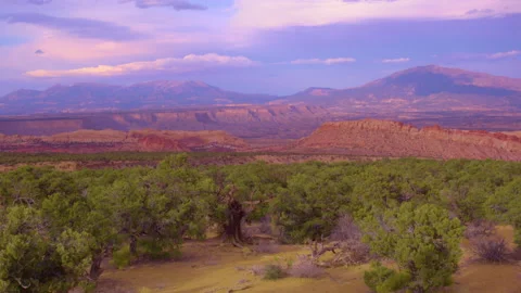 Gathering clouds over the southern edge of Capitol Reef National Park Stock Footage 168269176