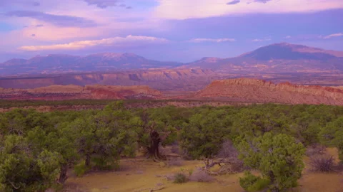 Gathering clouds over the southern edge of Capitol Reef National Park Stock Footage 168270459