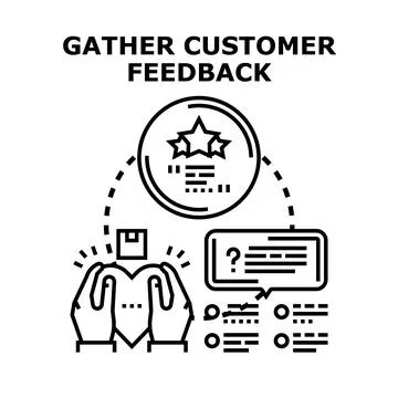 Gathering customer feedback for improved product experience Stock Illustration