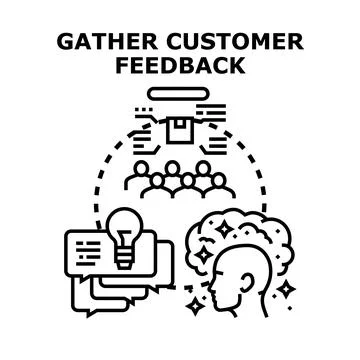 Gathering customer feedback for product and service improvement Stock Illustration