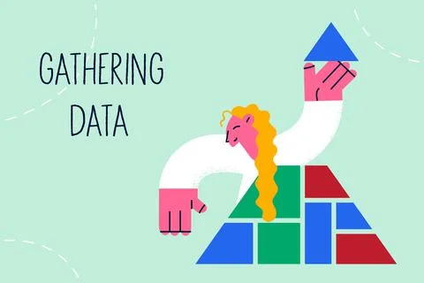 Gathering data in business concept 스톡 일러스트