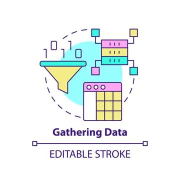 Gathering data concept icon 스톡 일러스트