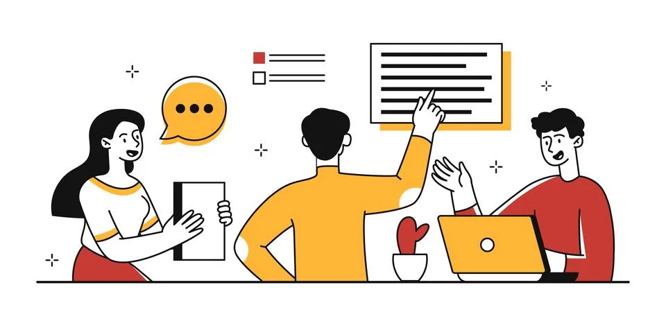 Gathering data concept Stock Illustration